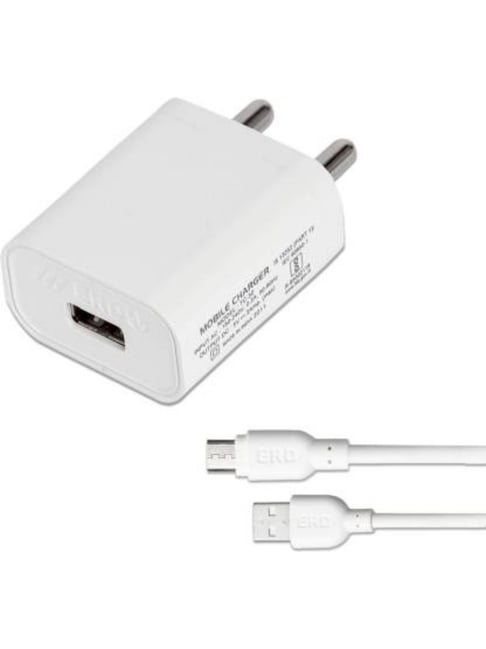 ERD TC-50_MICROUSB 2 A Mobile Charger with Detachable Cable - (White)