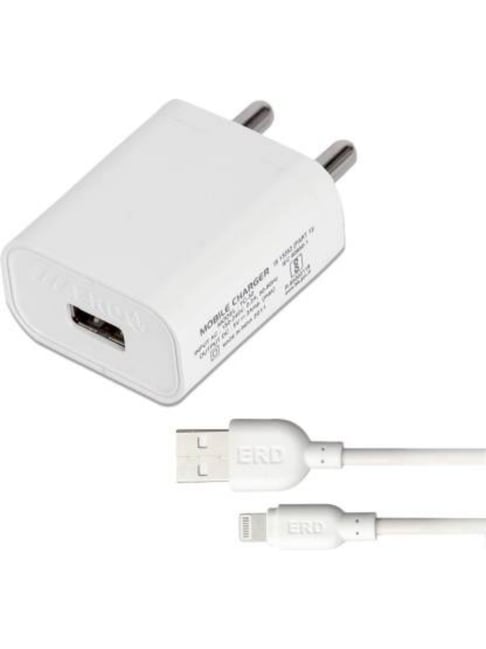 ERD TC-50_IP5 2 A Mobile Charger with Detachable Cable - (White)