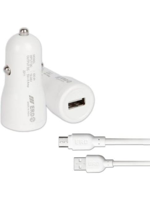 ERD 3 Amp Turbo Car Charger - (White)