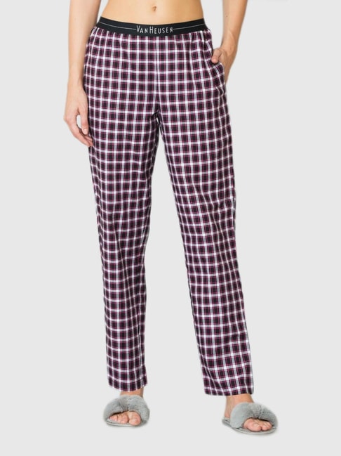 Buy Van Heusen Black Checks Print Pajamas for Women Online @ Tata CLiQ
