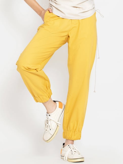 Yellow joggers womens hot sale