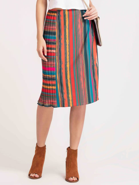 SHAYE Multicolor Knee Length Skirt Price in India