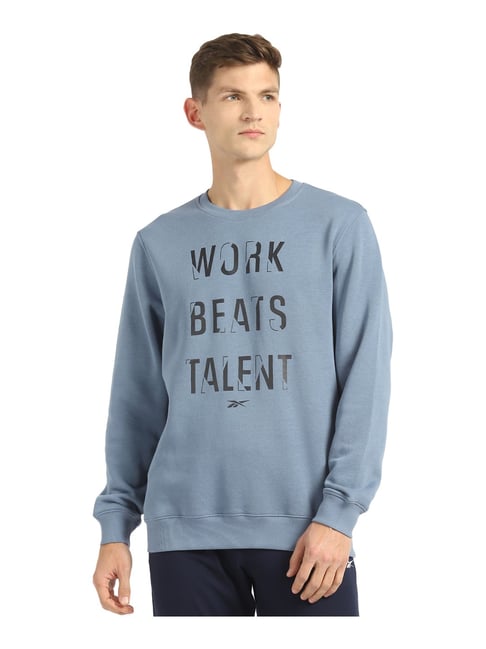 Buy Reebok Sky Blue Round Neck Sweatshirt for Men's Online Tata CLiQ