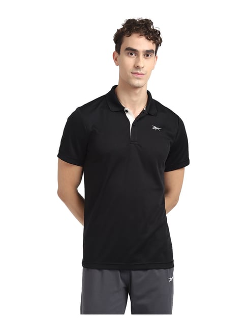 Reebok Black Polo Collar T-Shirt