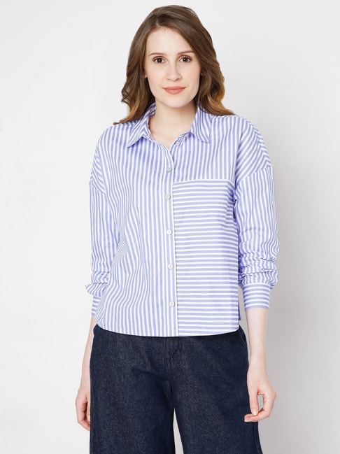 Vero Moda Placid Blue Striped Shirt Price in India
