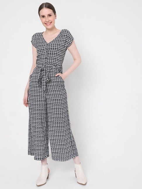 Vero Moda Black & White Printed Jumpsuit