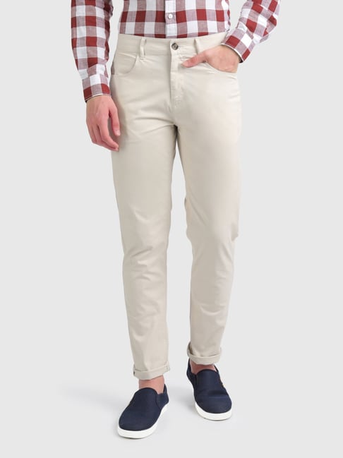 United Colors of Benetton Beige Cotton Slim Fit Chinos