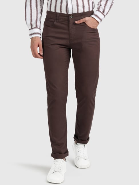 United Colors of Benetton Brown Cotton Slim Fit Chinos