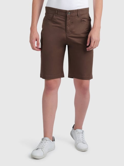 United Colors of Benetton Brown Cotton Slim Fit Shorts-picture-41