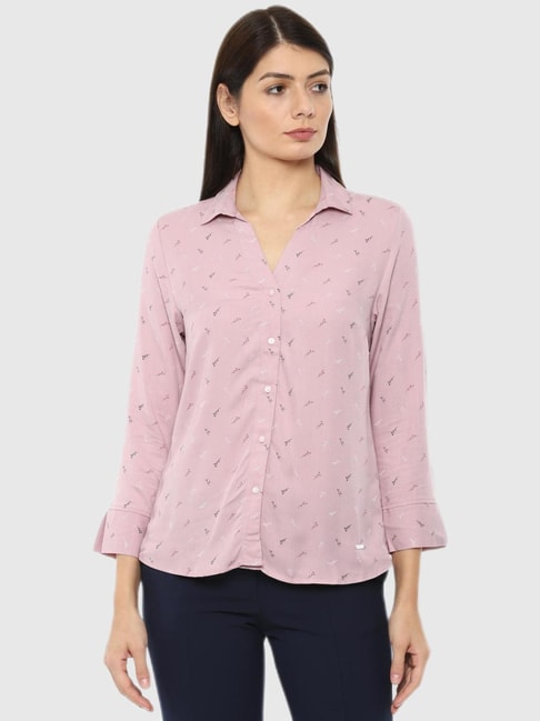 Van Heusen Pink Printed Shirt Price in India