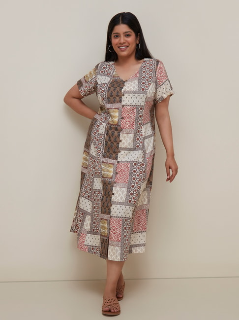 Gia Curves by Westside Multicolour Printed Dress Price in India
