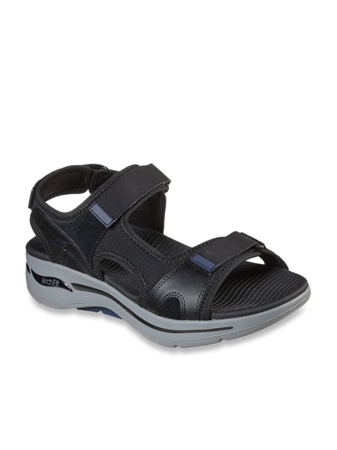 Buy Skechers Men s GO WALK ARCH FIT MISSI Black Floater Sandals