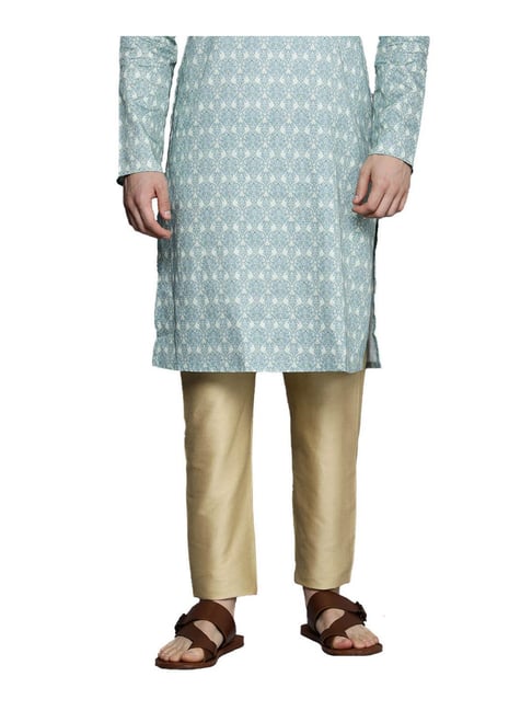 Manyavar Beige Regular Fit Pencil Pyjama-Manyavar-Apparel-TATA CLIQ