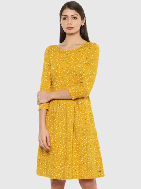 Van Heusen Yellow Print Dress Price in India
