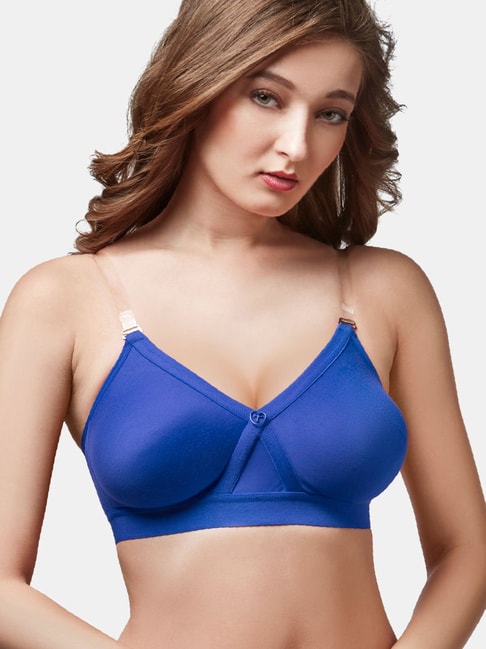 Buy Trylo-Oh-so-pretty you! Blue Non Wired Non Padded Crossover Bra for  Women Online @ Tata CLiQ