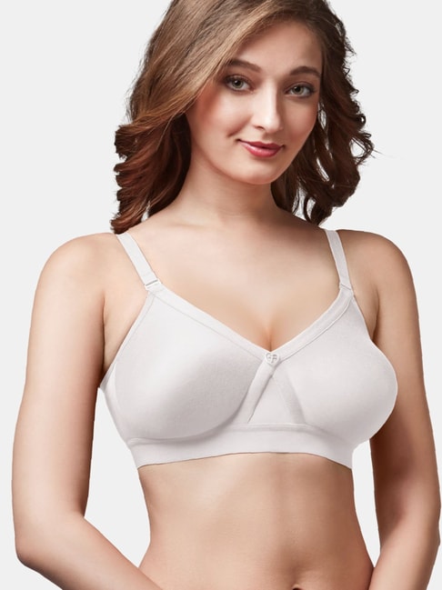 Trylo-Oh-so-pretty you! White Non Wired Non Padded Crossover Bra