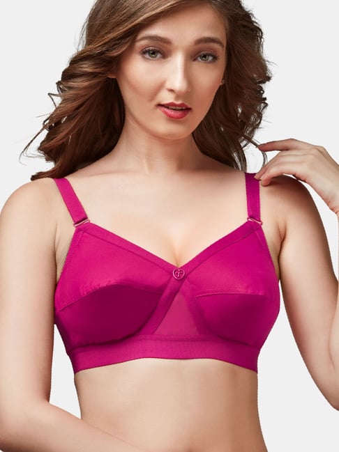 Buy Trylo Cathrina Women Cotton Non-wired Soft Full Cup Bra - Green online
