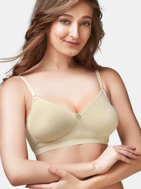 Trylo-Oh-so-pretty you! Beige Non Wired Non Padded T-Shirt Bra