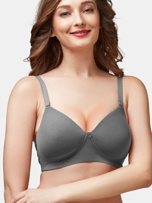 Buy Trylo-Oh-so-pretty you! Grey Non Wired Padded T-Shirt Bra for Women  Online @ Tata CLiQ