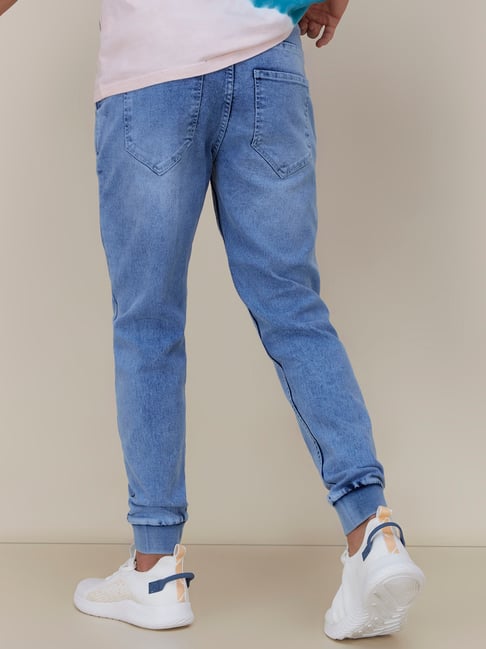 Buy Nuon by Westside Light Blue Carrot-Fit Jogger-Style Jeans Online at ...