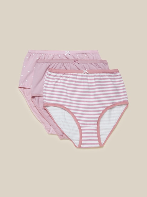 Wunderlove by Westside Light Pink Full Briefs Pack of Three Price in India