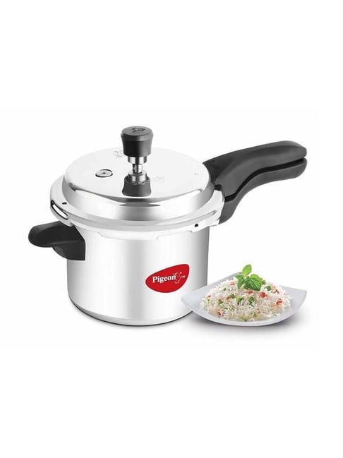 Buy Pigeon Silver Black Induction Friendly Pressure Cooker (3 L