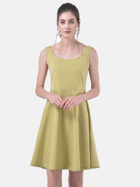 Eavan Pista Green Above Knee Dress Price in India