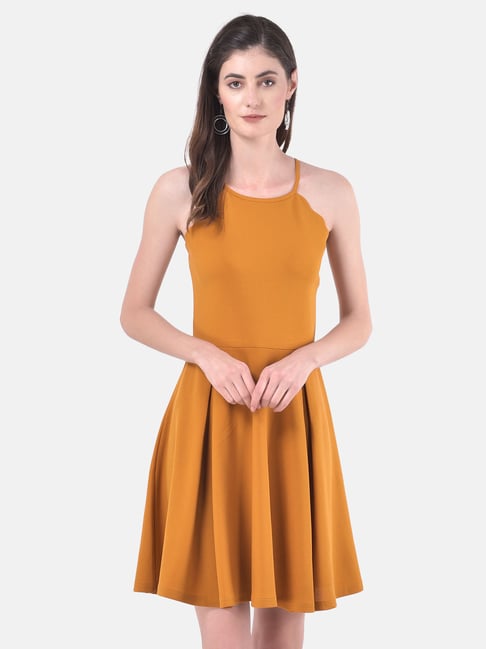 Eavan Mustard Above Knee Dress Price in India
