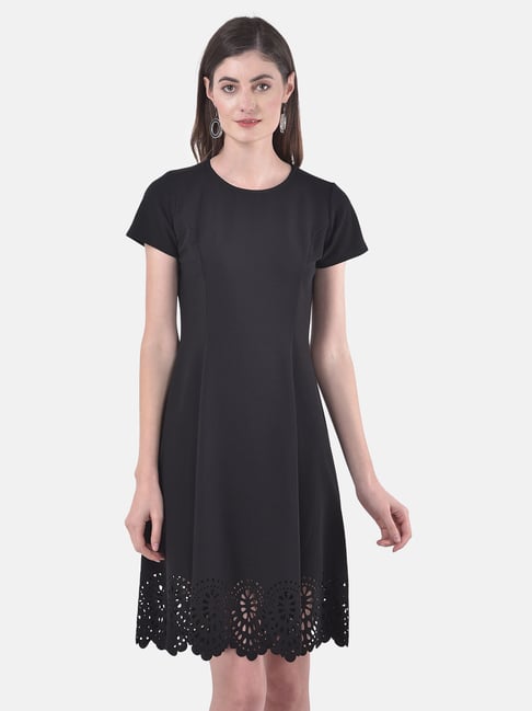 Eavan Black Self Design Dress Price in India