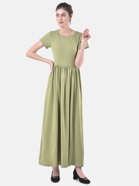 Eavan Pista Green Maxi Dress Price in India