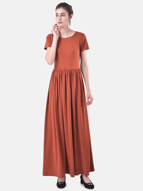 Eavan Rust Maxi Dress Price in India