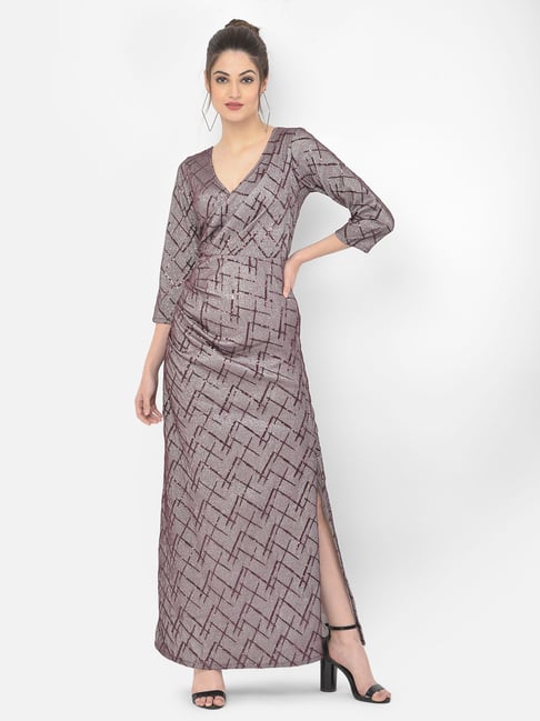 Eavan Grey Printed Dress Price in India