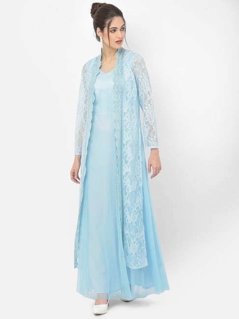 Buy Gown With Long Net Jacket for Women Online from India's Luxury  Designers 2024