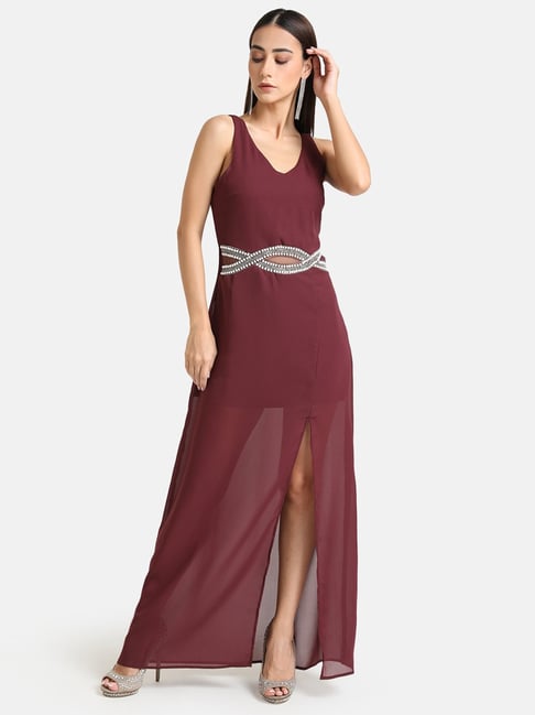 Buy Kazo Women Blue Solid Maxi Dress - Dresses for Women 7745297 | Myntra