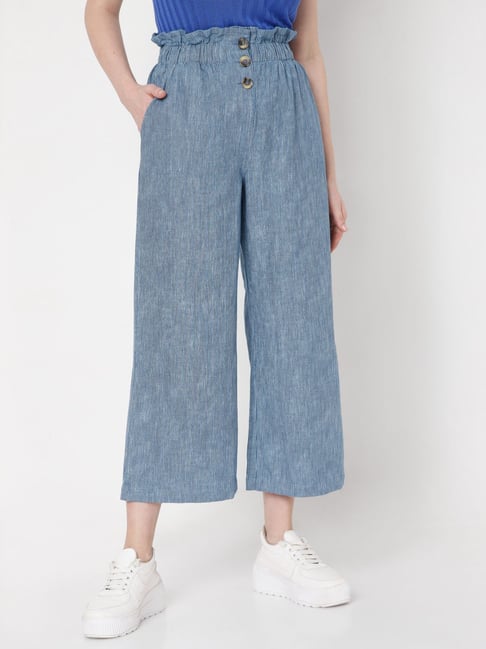 Vero Moda Medium Blue Striped Pants