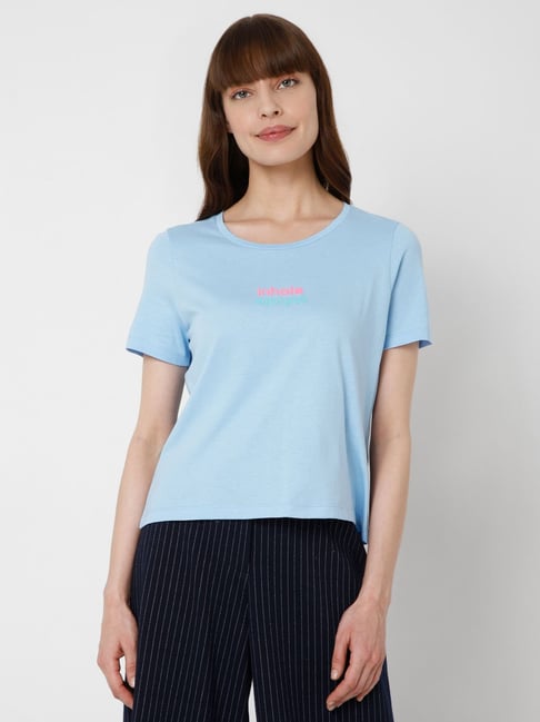 Vero Moda Blue Graphic Print T-Shirt