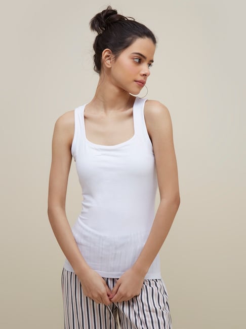 Buy Wunderlove by Westside White Vest with Hidden Support Online at