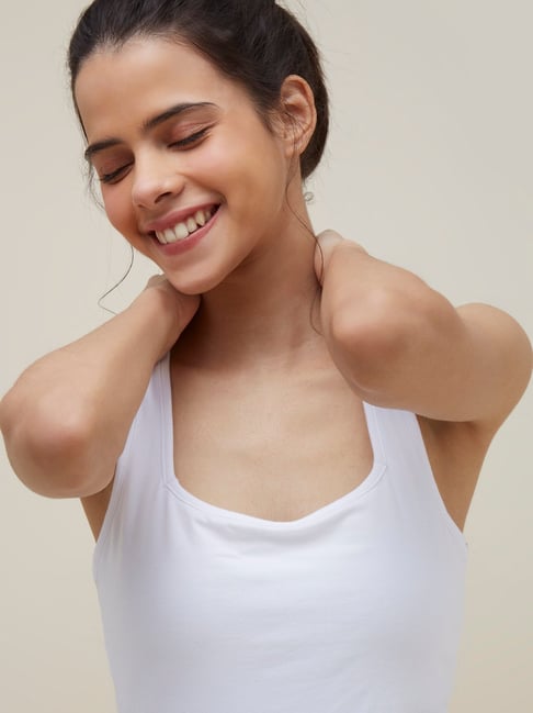 Buy Wunderlove by Westside White Vest with Hidden Support Online at