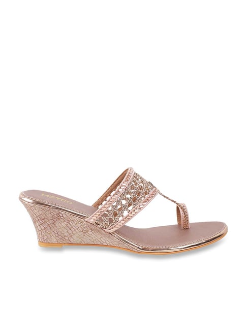 Metro Women's Pink Toe Ring Wedges-picture-44