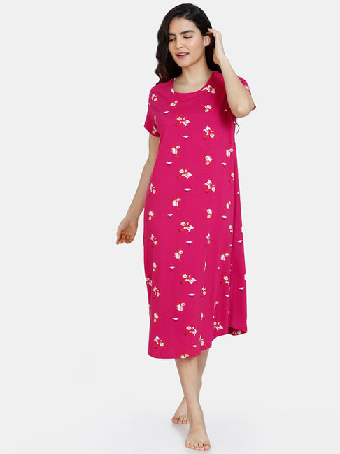 Buy Zivame Red Printed Night Dress for Women Online Tata CLiQ