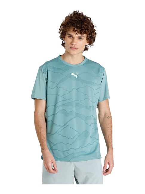 Puma Turquoise Round Neck T-Shirt