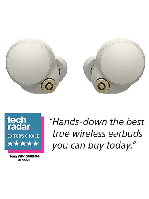 Sony WF-1000XM4 True Wireless Bluetooth Earbuds with Mic (Silver)