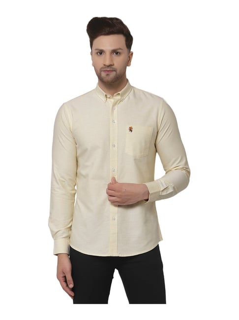 Red Tape Yellow Regular Fit Cotton Shirt