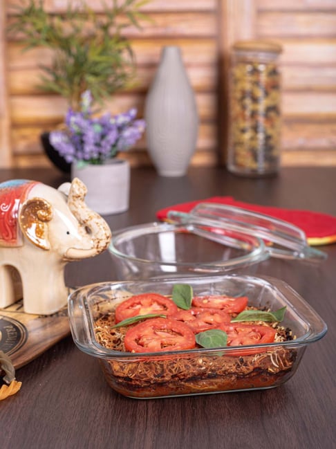 ROXX Transparent Glass 17.6 cm Casserole with Lid(0.7 L) - Set of 1-picture-14