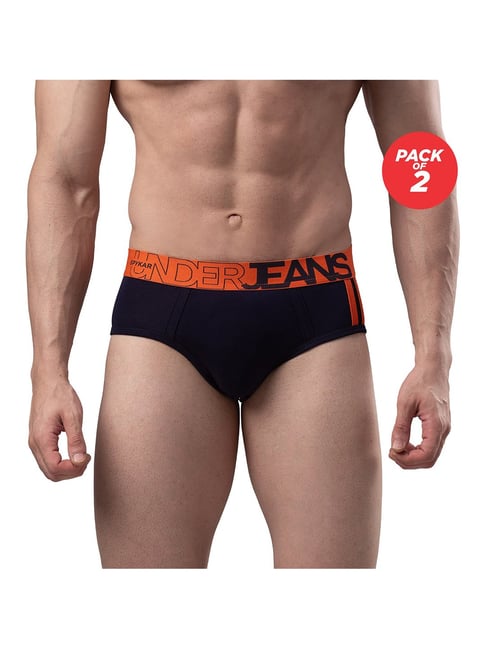 Buy UnderJeans by Spykar Navy Briefs - Pack of 2 for Men's Online @ Tata  CLiQ