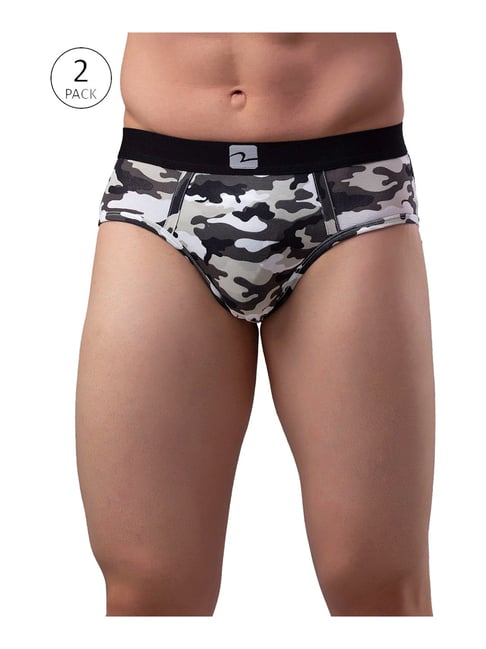 UnderJeans by Spykar Black & White Briefs - Pack of 2-picture-23