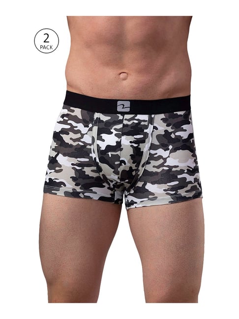 UnderJeans by Spykar White & Black Trunks - Pack of 2-picture-21