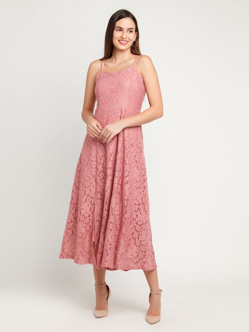 Zink London Pink Lace Dress Price in India