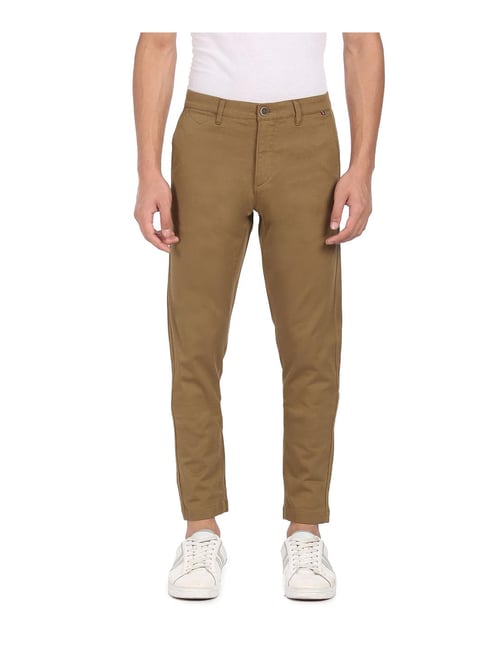 U S Polo Assn U.S. Polo Assn. Dark Khaki Regular Fit Trousers