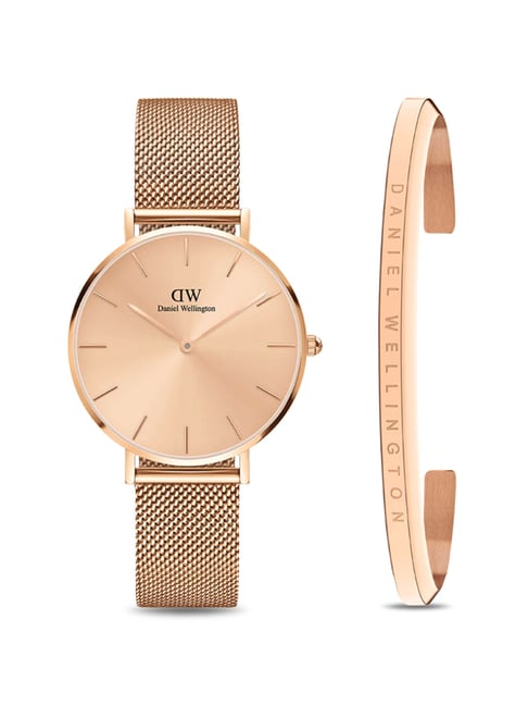 Daniel Wellington DW00501362 Petite Unitone & Classic Analog Watch for Women with Bracelet Set Combo